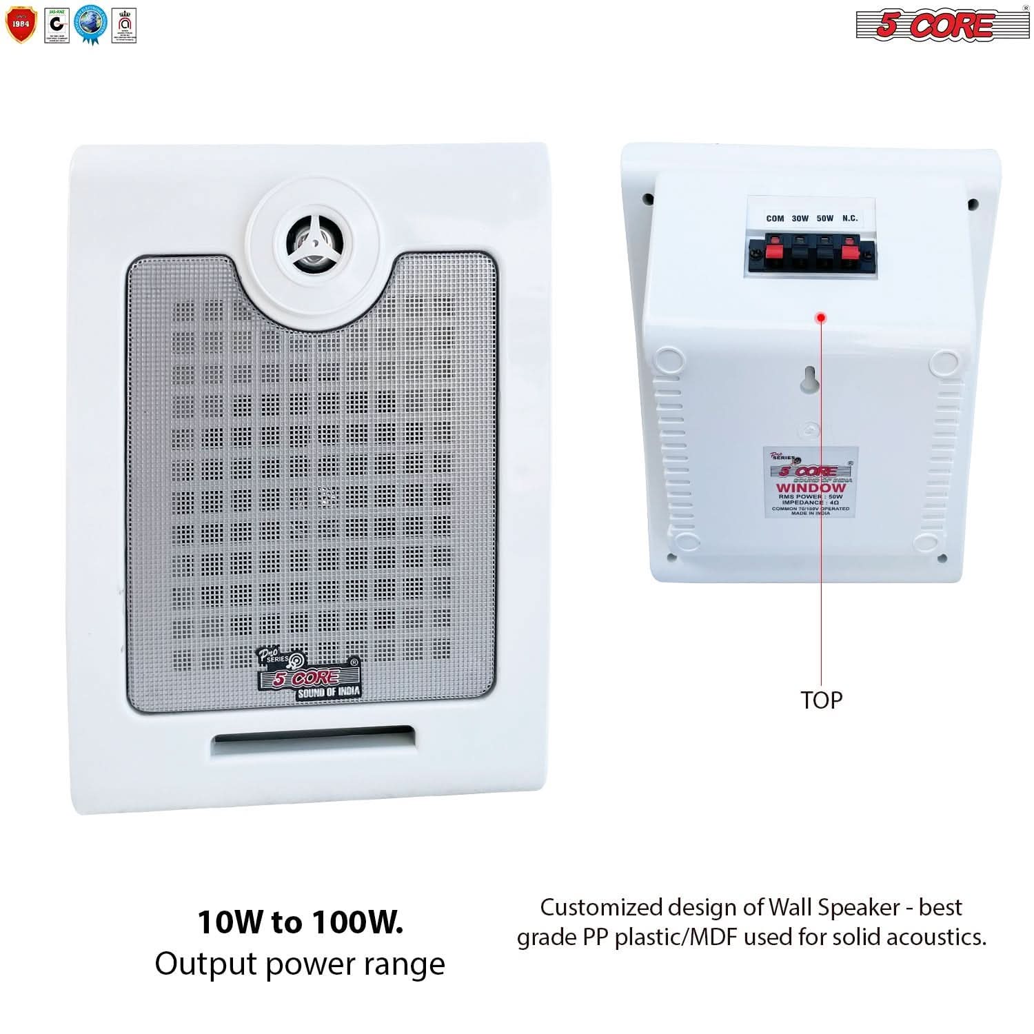 5Core Outdoor Wall Speakers High Performance Ceiling Mount Speaker 50W RMS, 4Ohms-4