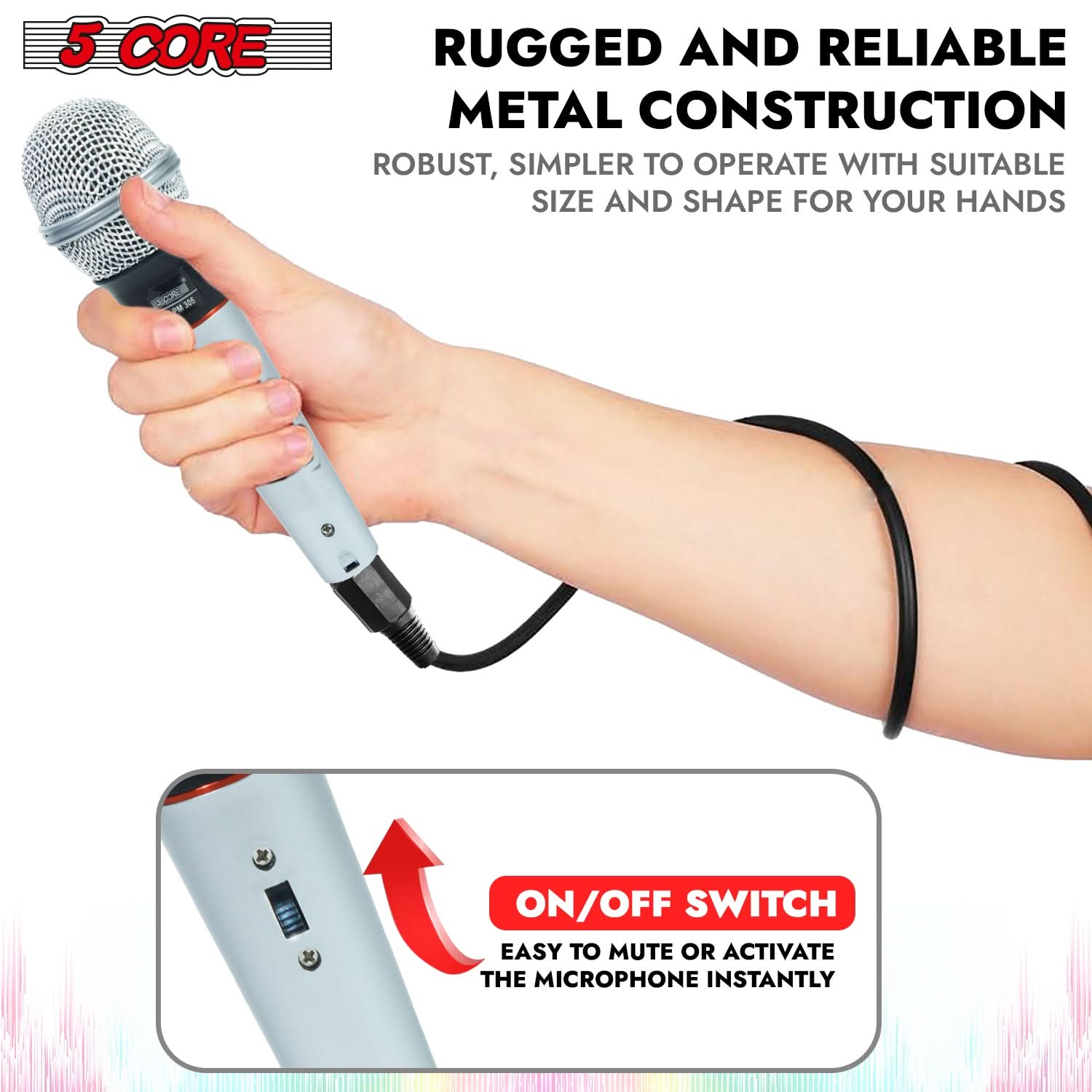 5Core XLR Microphone Dynamic Mic Karaoke Singing Studio Mics Handheld Microfono-2