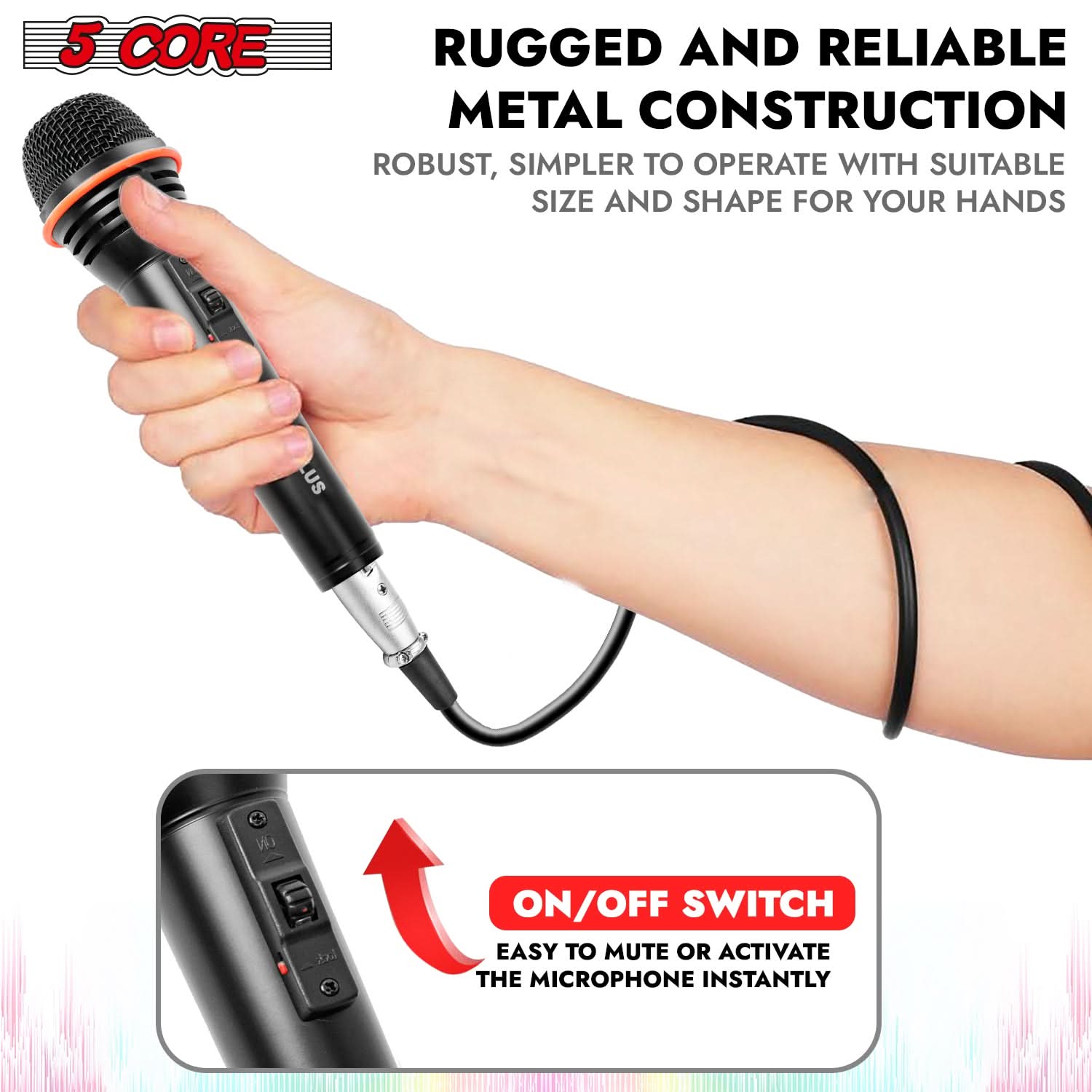 5Core Microphone Dynamic Mic Karaoke Singing Studio XLR Mics Handheld Microfono-2