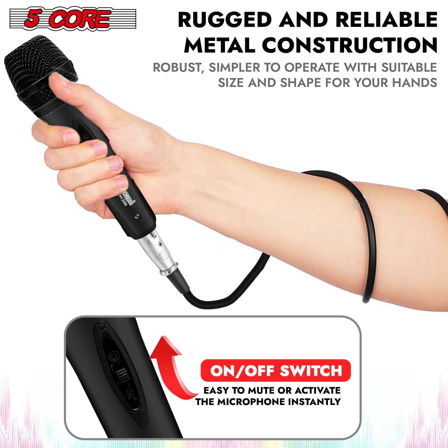 5Core XLR Microphone Dynamic Mic Karaoke Singing Studio Mics Handheld Microfono-2