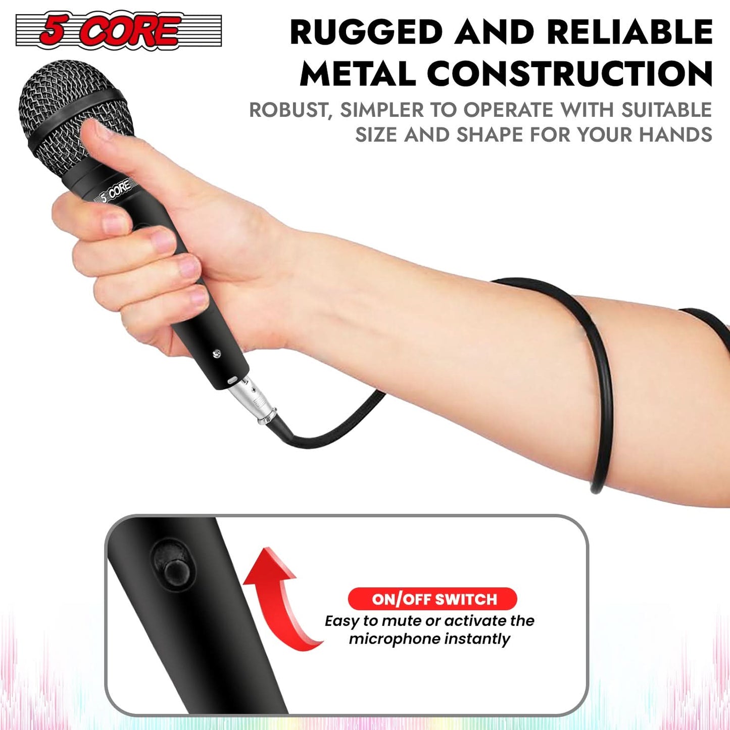 5Core XLR Microphone Dynamic Mic Karaoke Singing Studio Microfono Handheld Mics-4