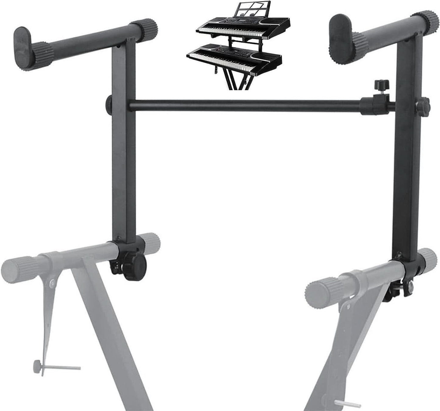 5 Core Keyboard Stand 2 Tier Adjustable Electric Piano Sturdy Foldable Holder-0