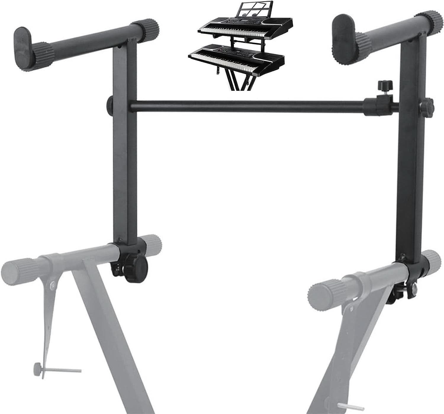 5 Core Keyboard Stand 2 Tier Adjustable Electric Piano Sturdy Foldable Holder-0