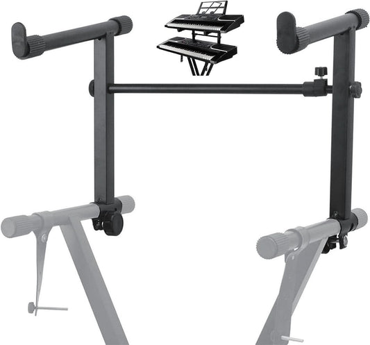 5 Core Keyboard Stand 2 Tier Adjustable Electric Piano Sturdy Foldable Holder-0