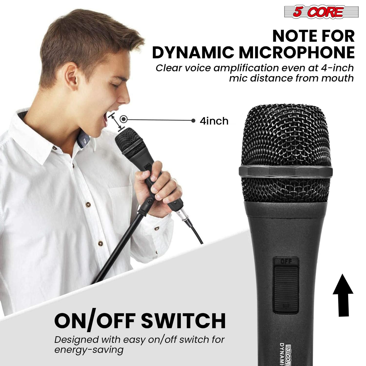 5Core XLR Microphone Dynamic Mic Karaoke Singing Studio Mics Handheld Microfono-2